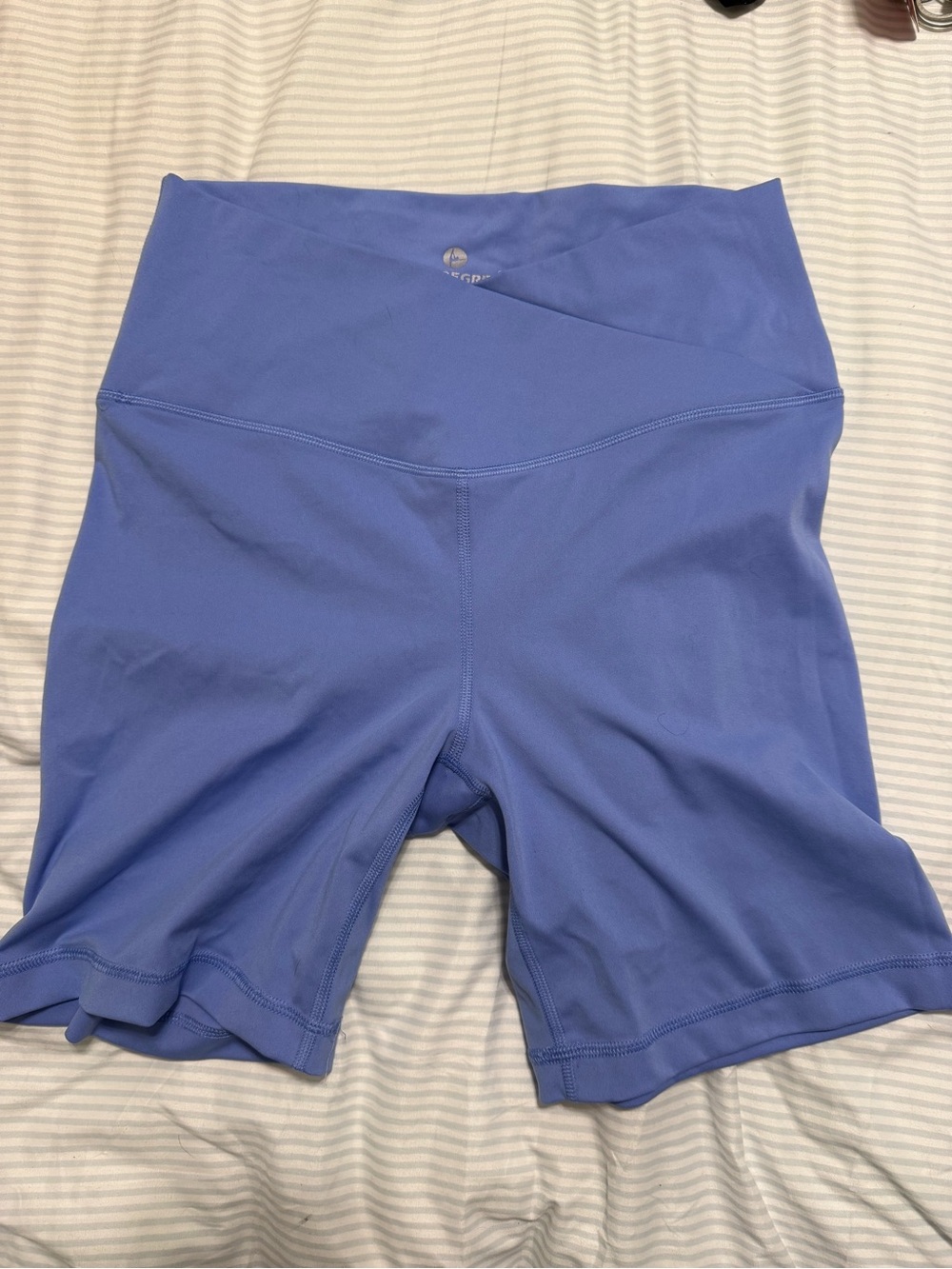90 Degree By Reflex High-Rise Bike Shorts in Periwinkle Blue